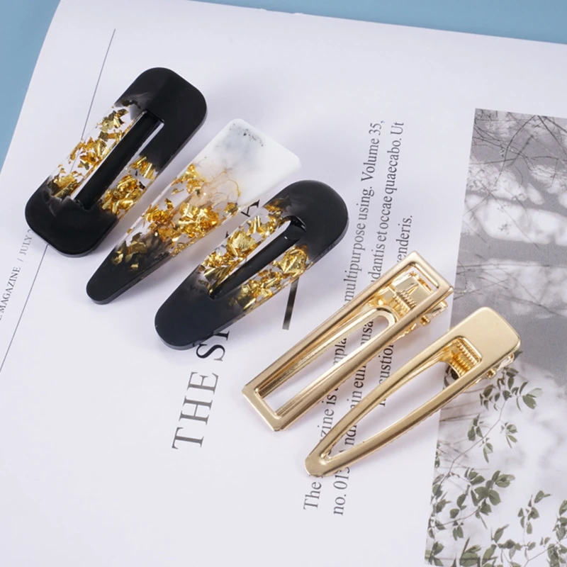 

34PCS Silicone Resin Molds DIY Hair Pin Jewelry Casting Mold for Hair Pin Pendant Making, Hair Clip Silicone Molds