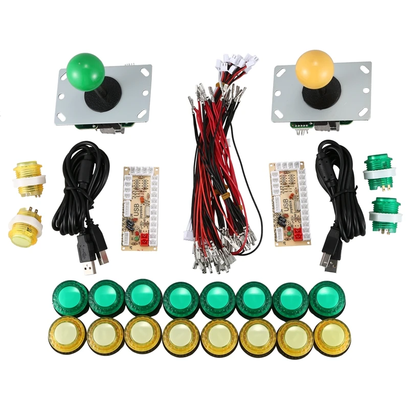 USB Double Arcade Kit 28 Game Console with Light Key Switch Sanhe Joystick | Электроника