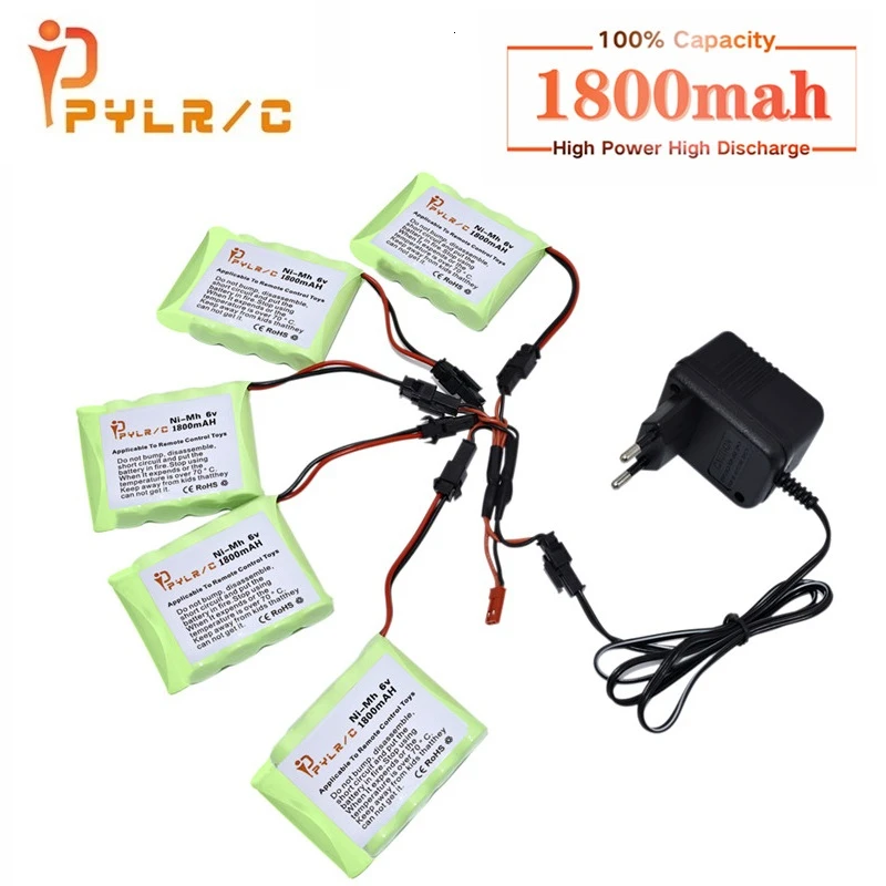 

6v 1800mah Ni-CD Battery And Charger For Rc toys Car Tanks Robots Gun 1800mah AA 6v Rechargeable Battery Pack For Rc Boats