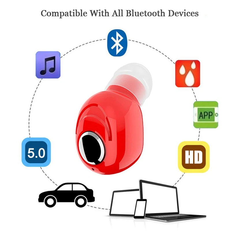 

Mini Wireless Bluetooth Earphone V5.0 In-ear Gaming Headset With Mic Sports Running Earbuds Earphones For Samsung Xiaomi LG