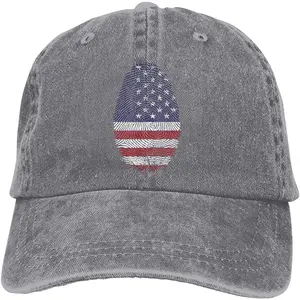 Baseball Caps Mens Womens America Flag Fingerprint Denim Casquette Trucker Hats