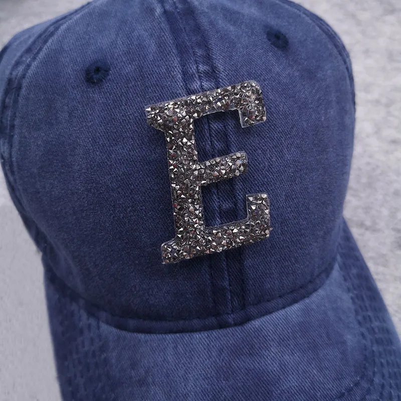 Personalized Initial Letter Denim Baseball caps for Women Girls Soft Snapback hip hop hats ladies Adjustable Cotton hats summer