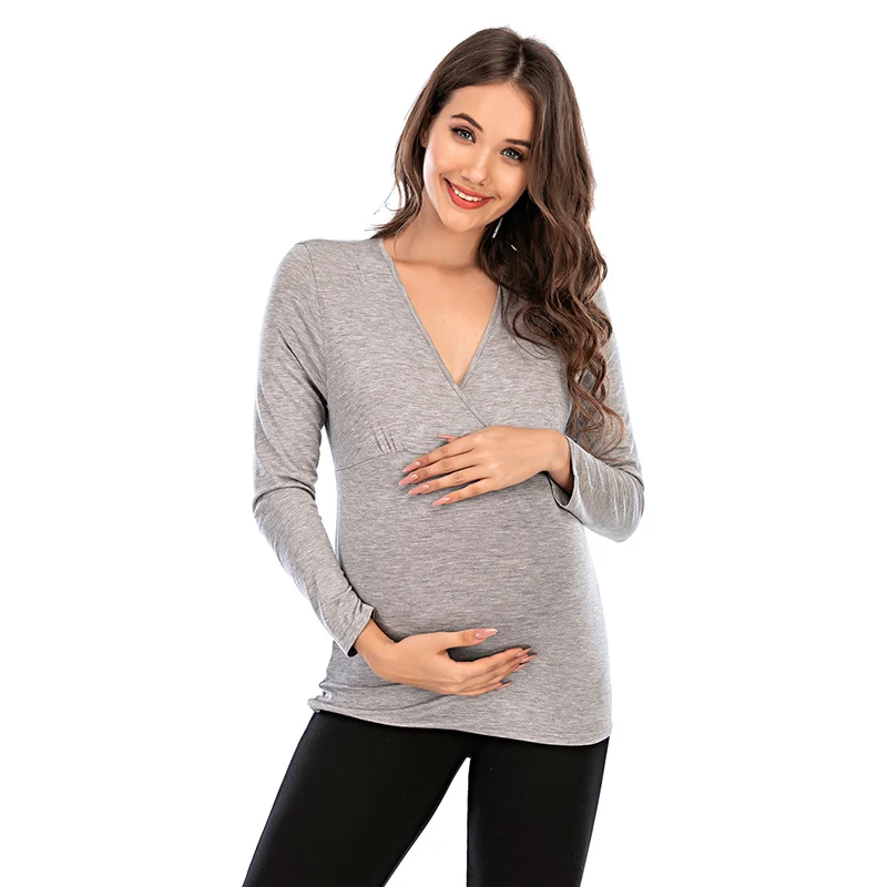 Maternity Spring Summer Tops Women Pregnancy Long Sleeve T-Shirts Vogue Tees for Pregnant Elegant Ladies Top Women Clothings