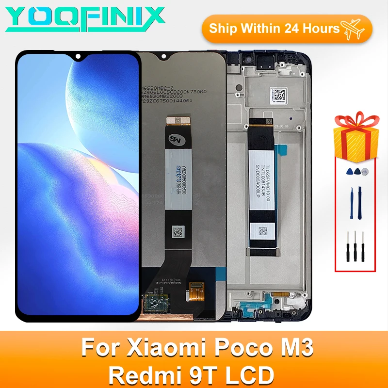 

Оригинальный дисплей 6,53 дюйма для Xiaomi Poco M3, ЖК-дисплей, сенсорный экран, дигитайзер, дисплей, запасные части для Redmi 9T LCD MI POCO M3