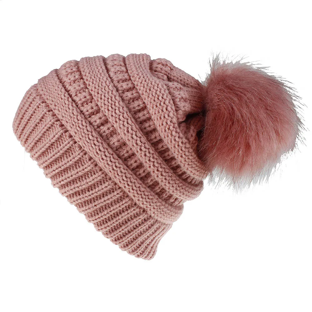 

DoraDeer Winter Women's Hat Velvet Fleece Inside Beanies Winter Hats for Women Fur Pompom Hat Female Twist Pattern Caps