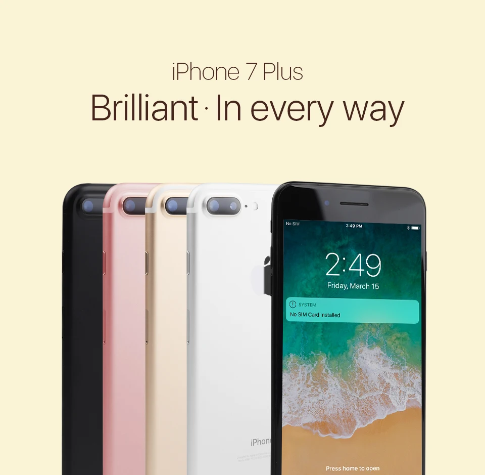 IPhone 7 Plus разблокированный IOS смартфон 5,5 дюймов Apple A10 четырехъядерный 3 Гб ram 12MP 7MP камера 32/128/256 ГБ rom 4G LTE Miobile телефон