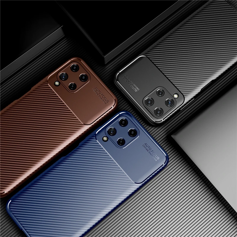 

For Samsung Galaxy A22 4G Case Soft Silicon Cover Carbon Fiber TPU Shockproof Case For Galaxy A22 4G