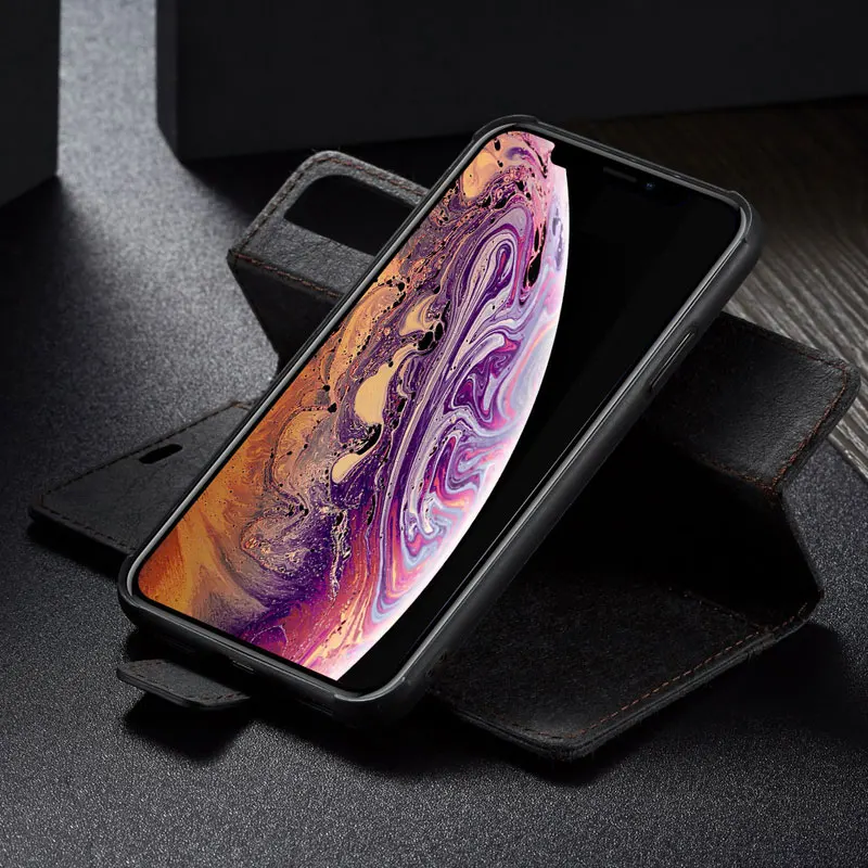 WHATIF крафт-бумага, кожаный разделяемый чехол, магнитная съемная подставка, откидной Чехол-кошелек для Iphone X XS 11 Pro Max XR 6S 7 8 Plus