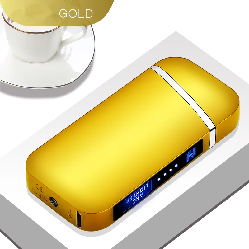 gold ice Многоцветная крестообразная дуговая зажигалка с сенсорным экраном Индукционная USB портативная зарядка Ветрозащитный подарок выбор - Цвет: gold ice