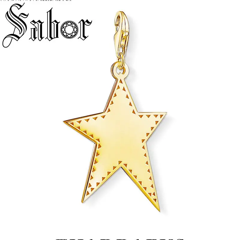 Золотая Звезда Серебряные Подвески Кулон DIY ювелирные изделия фурнитура
