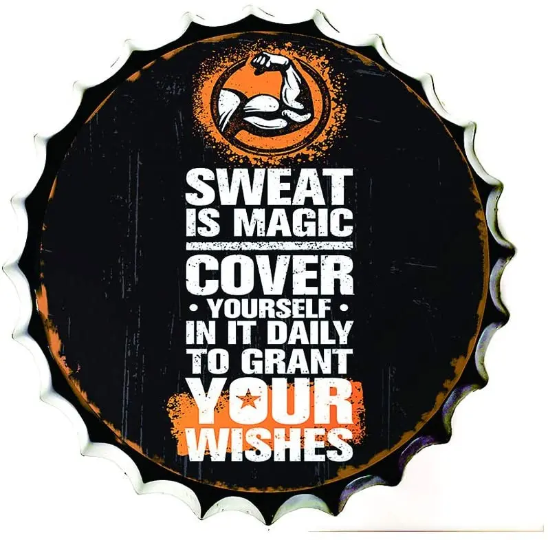 

Metal Bottle Caps Tin Signs Workout Posters for Home Gym, Workout Room Decor, Gym Wall Art. Wall Art Plaque Vintage Home Decor.
