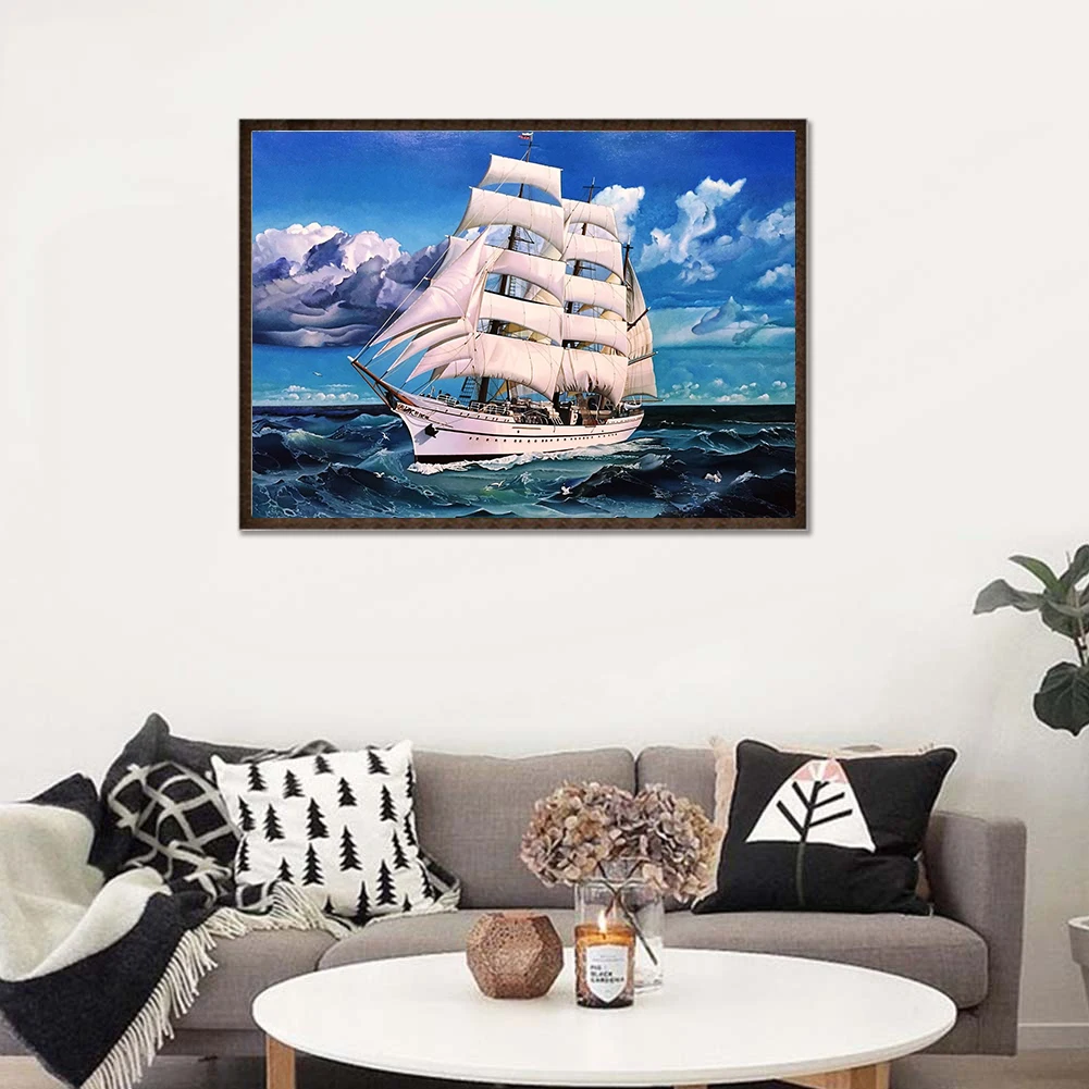 30x40 см Алмазная картина парусник дизайн вышивка крестиком ремесло DIY мозаика