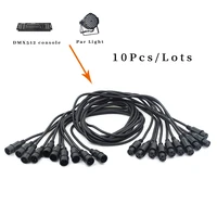 10pcslots 1 2m dmx signal line stage light console cable connectioner 3 pin signal connection stage light dmx cable