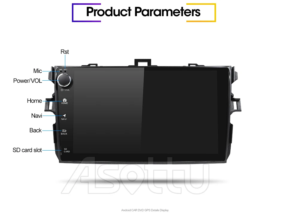 Asottu DSP android 9,0 PX30 автомобильный dvd gps навигатор для Toyota corolla 2007 2008 2009 2010 2011 Автомобильный dvd Радио gps стерео