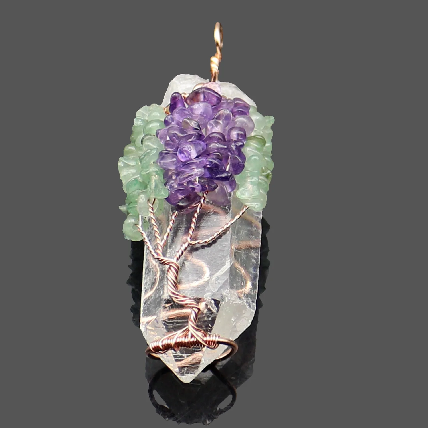 Натуральный хрустальный камень искусственная обмотка ручной работы