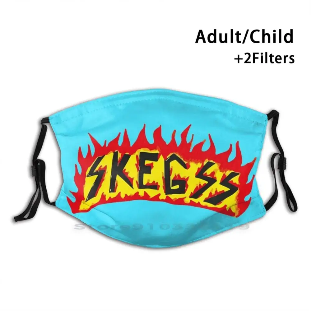 

Skegss дизайн логотипа анти пылевой фильтр смываемая маска для лица для Skegss с логотипом группы музыка Surf музыка гараж музыка огонь кататься на ...