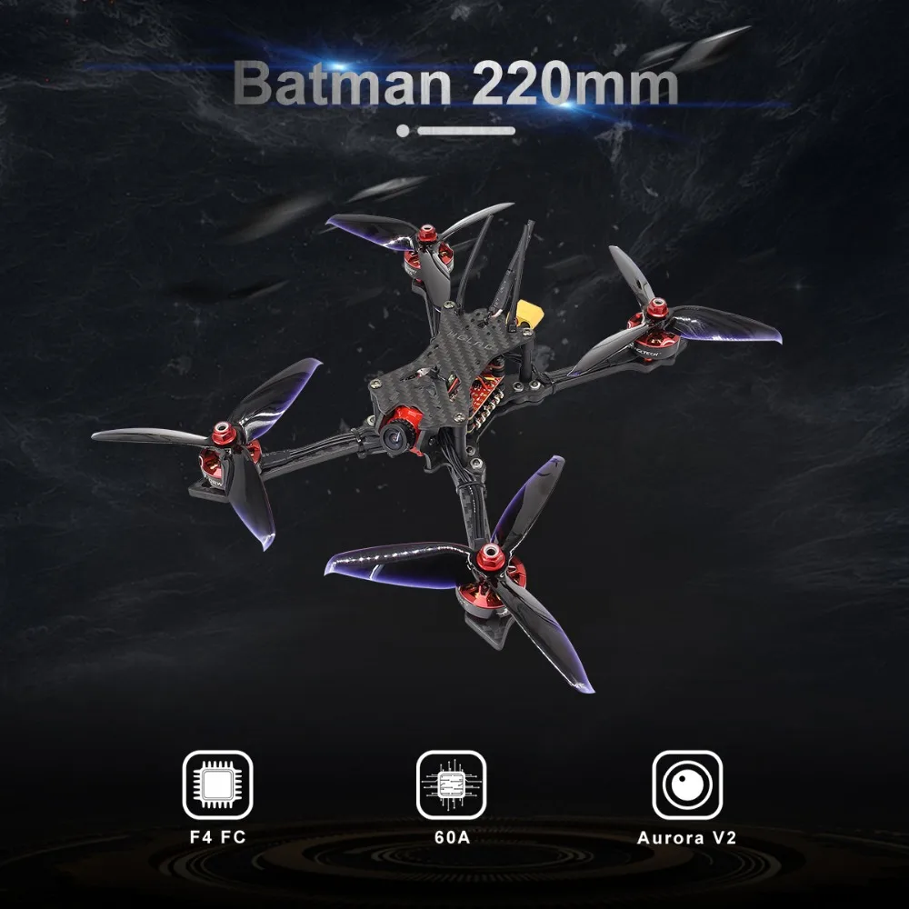 HGLRC BATMAN220 220 мм FPV гоночный Дрон Airbus F4 OSD управление полетом VTX передатчик FPV передатчик 2450 кв двигатели 5152 пропеллер