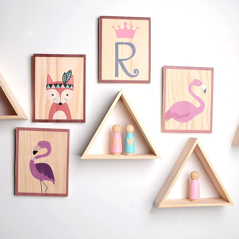 Деревянная полка для хранения настенного декора настенной книги спальни