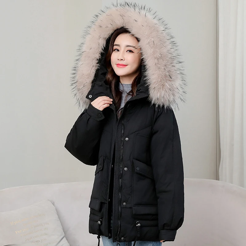 Новинка 2020 зимняя женская куртка с меховым воротником плотное теплое Женское