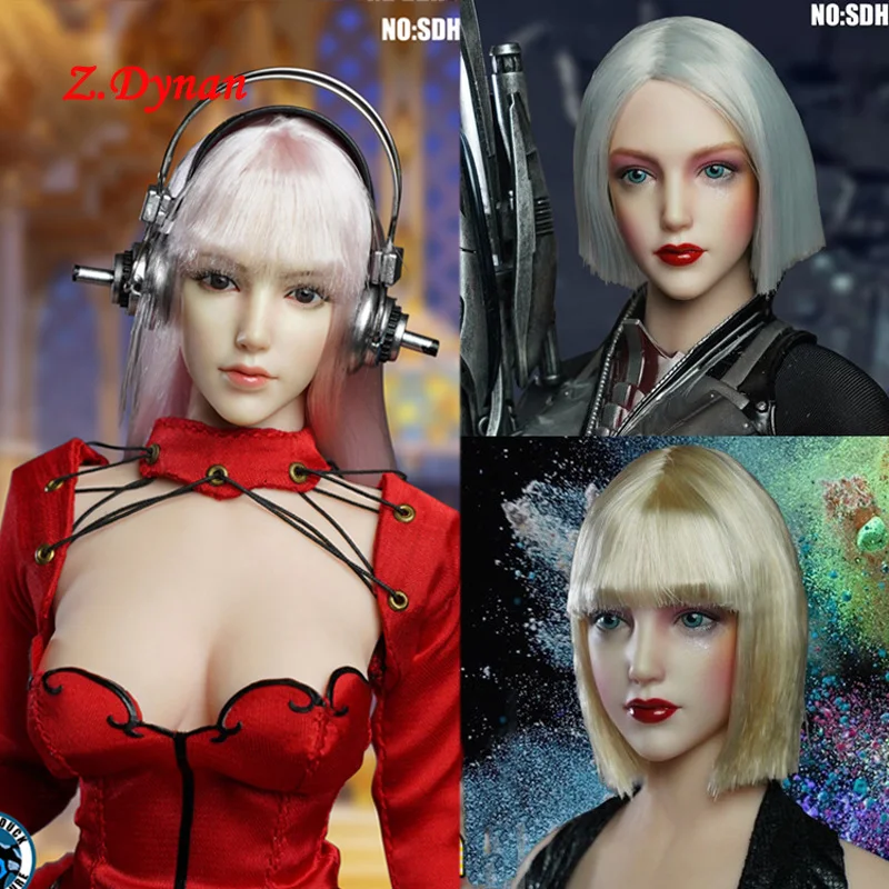 Супер утка 1/6 SDH019 короткие волосы Женская Кукольная голова лепка розовая для
