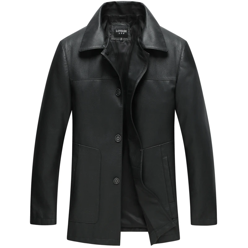 

Rabbit Genuine Down Natural Liner Coat Winter Men Mink Fur Collar Cow Leather Jacket L280229MY2698