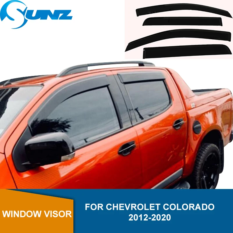Боковых окон для Chevrolet Colorado 2012 2013 2014 2015 2016 2017 2018 2019 2020 Черный солнцезащитный Дождь