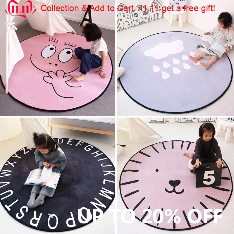 Нескользящие игровые коврики INS для младенцев мультяшный ковер супермягкая