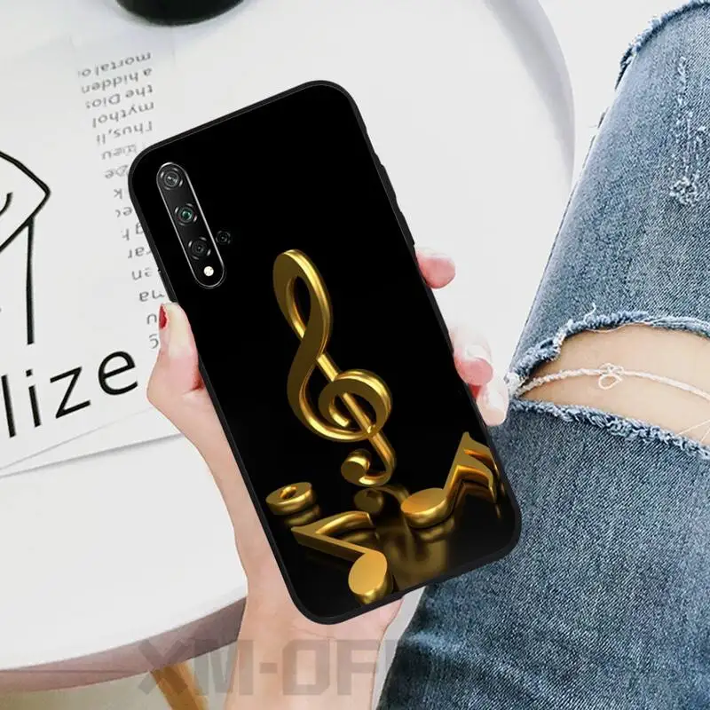 

Musical Phone Black Case For Huawei P20 P30 P40 Pro Mate 10 20 30 Pro Lite P Smart 2019 Nova 5t Cases Cover Carcasa