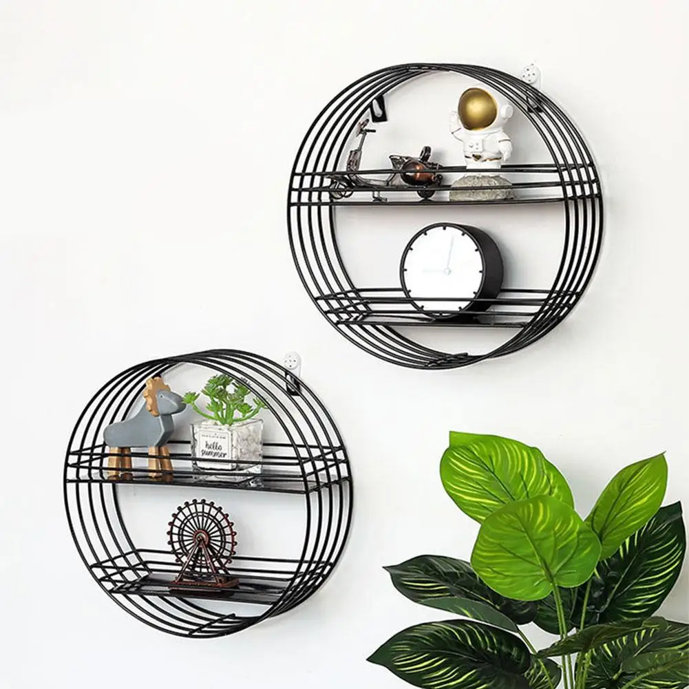 Железная настенная полка в скандинавском стиле Ins деревянные стеллажи для