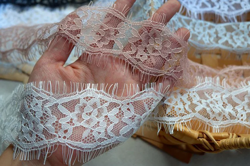 3meters/lot 6cm Width Colors Eyelash Lace Trim Fabric Flower DIY Crafts Wedding Dress Clothing Hair Material | Дом и сад