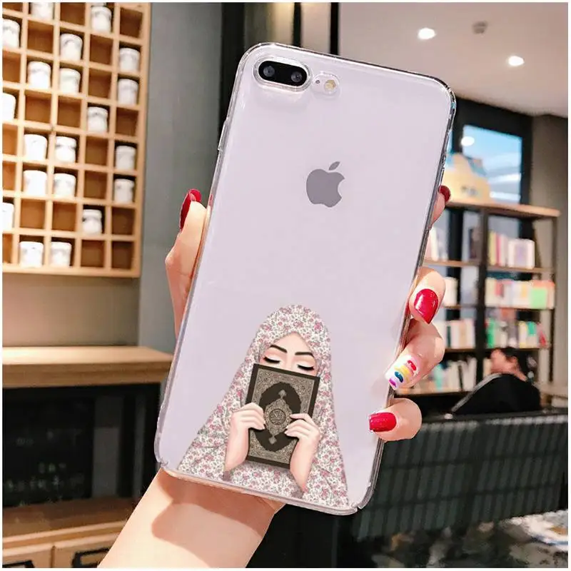 

Hijab Face Muslim Islamic Gril Phone Case For iPhone X XS MAX 6 6s 7 7plus 8 8Plus 5 5S SE 2020 XR 11 11pro max Clear funda