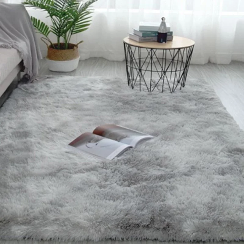 

Living Room Fluffy Rugs Bedroom Living Room Coffee Table Floor Mats for Bedside Floor Mats Plush Floor Mat Decoration light grey