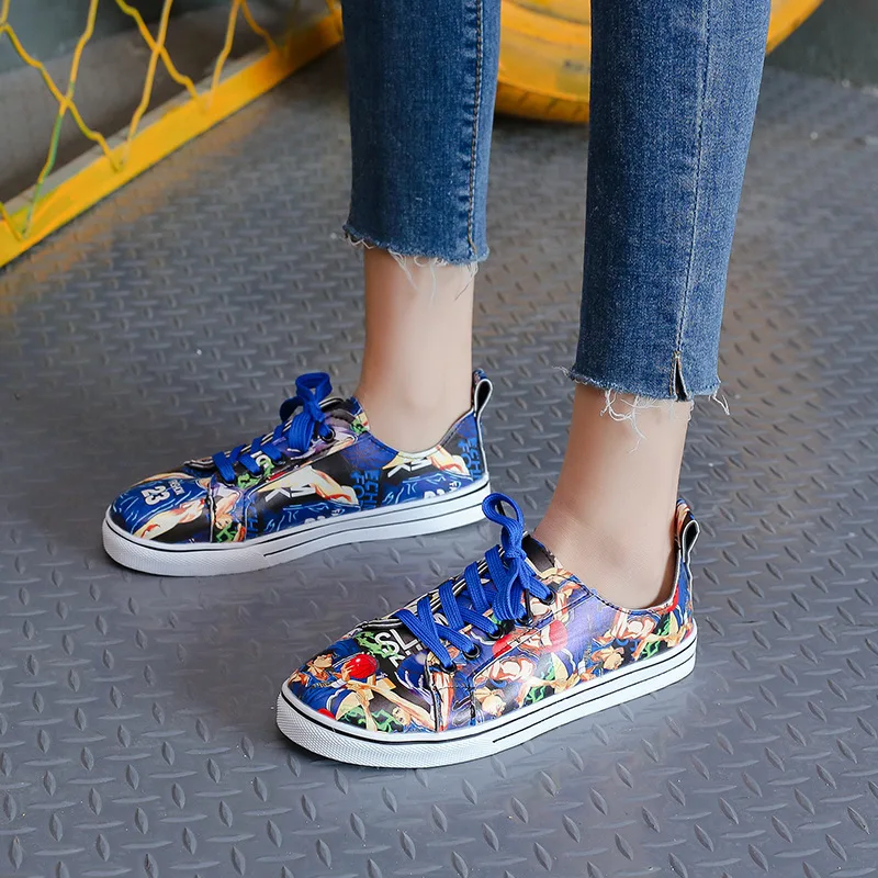 

2022 New Fashion Sneakers Flats Shoes Women Loafers Mixed Colors Woman Casual Shoes Lace-up Ladies Student Skateboard Plus Size