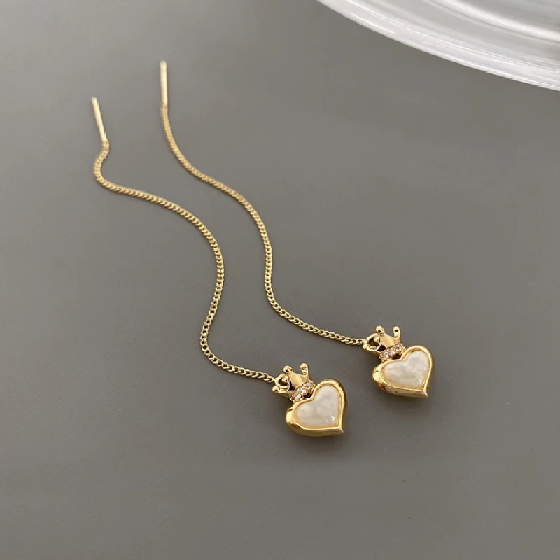 

Korean version long ear line Love Earrings light luxury style niche design fashion net red design sense personalized Earrings