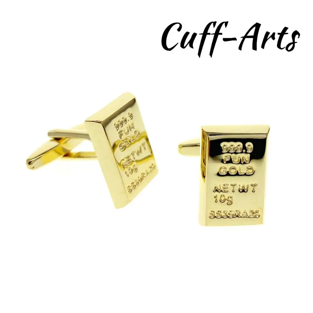 

Cufflinks for Men Golden Ingot Money Cufflinks Gifts for Men Gemelos Gemelli Spinki by Cuffarts C10454