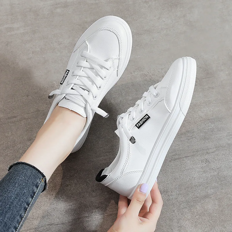 

Breathable Sneakers Women Summer Vulcanize Shoes Casual Mesh Lace Up Skateboard Shoes Ladies Outdoor Sports-Shoes White Sneakers