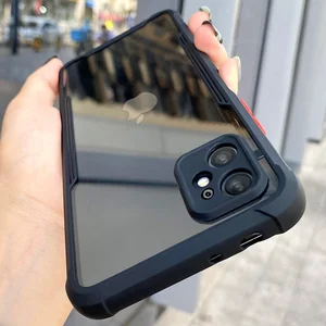luxury shockproof frame clear phone case for iphone 11 12 pro max mini xr x xs 7 8 plus se 2 lens protective transparent cover free global shipping
