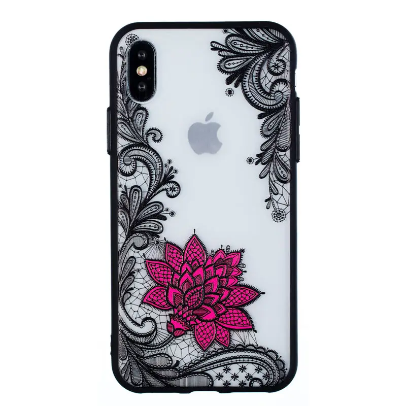 2 JFWEN чехол с кружевными цветами для iphone XS Max X 8 7 Plus XR Чехол Жесткий PC чехол для телефона s для iphone X 7 8 6S Plus 5 5S SE чехол - Цвет: 2