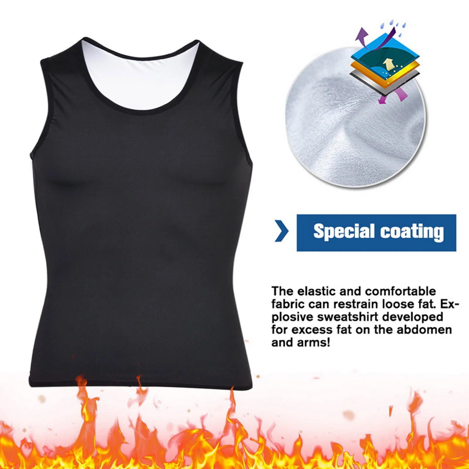 

2pc Yoga Vest Men Solid Bodybuilding Sports Sweat Absorption Silver Coating Vest Corset Top Workout Fitness Bra Top