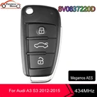KEYECU 433 МГц Megamos AES PN: 8V0 837 220 D 8V0837220D Keyless дистанционный ключ-брелок от машины для Audi A3 S3 2012 2013 2014 2015