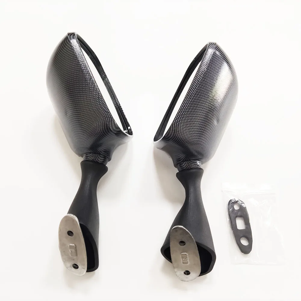 Зеркала заднего вида 2x черные боковые зеркала из углеродного волокна для Suzuki