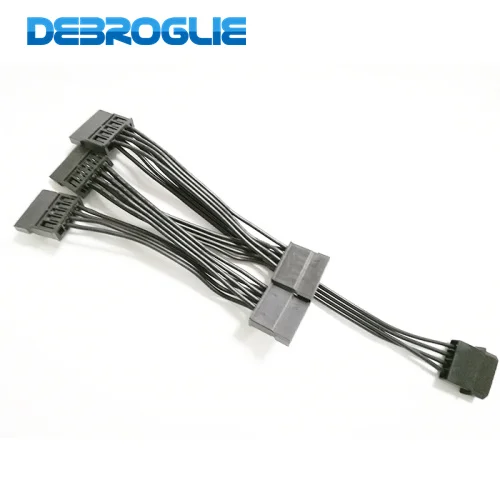 

Molex 4pin IDE 1 to 3SATA/4SATA/5SATA 15Pin Hard Drive Power Supply Splitter Cable Cord for DIY PC Sever 4-pin to 15-pin Power