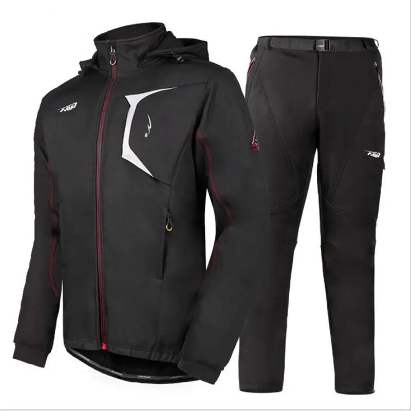 

Осенне-зимний флисовый костюм для верховой езды, велосипедный комплект, водонепроницаемый, ветрозащитный, дышащий, флисовый, теплый, для ак...