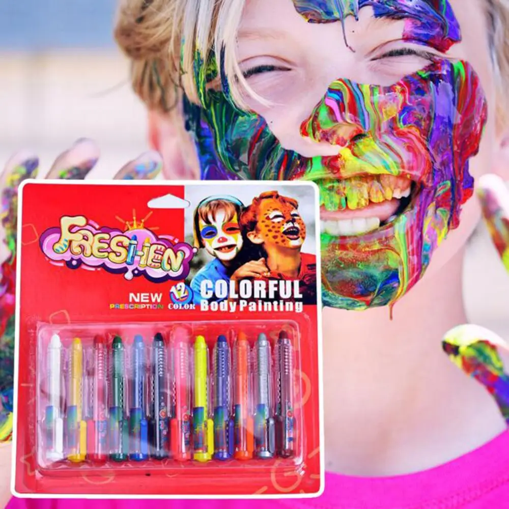 12 цветов/коробка новинка краска для тела палочка модная временная татуировка