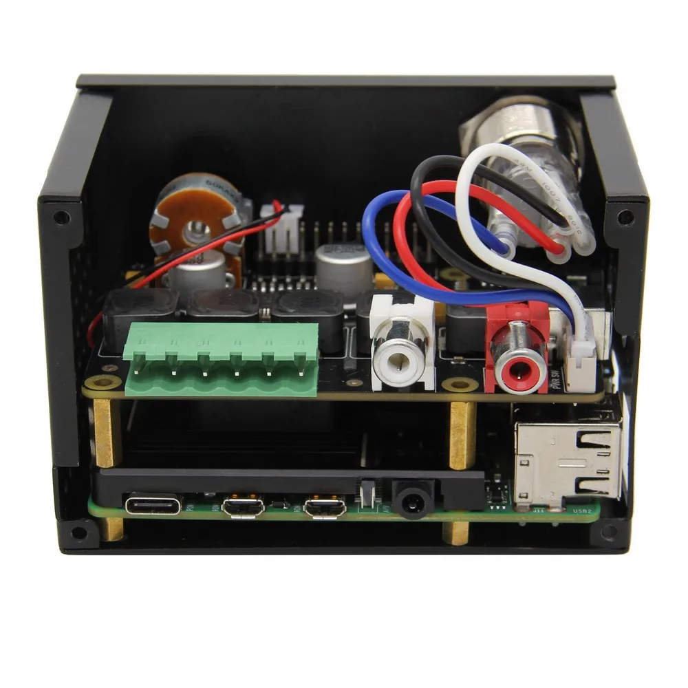 Плата расширения звука Raspberry Pi 4 Model B X400 I2S и металлический чехол с радиатором для