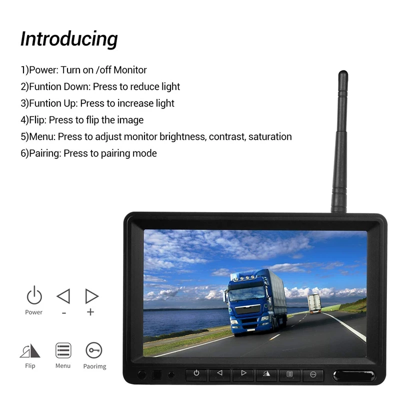 Автомобильная беспроводная камера заднего вида Wifi цифровая 7 дюймов дисплей