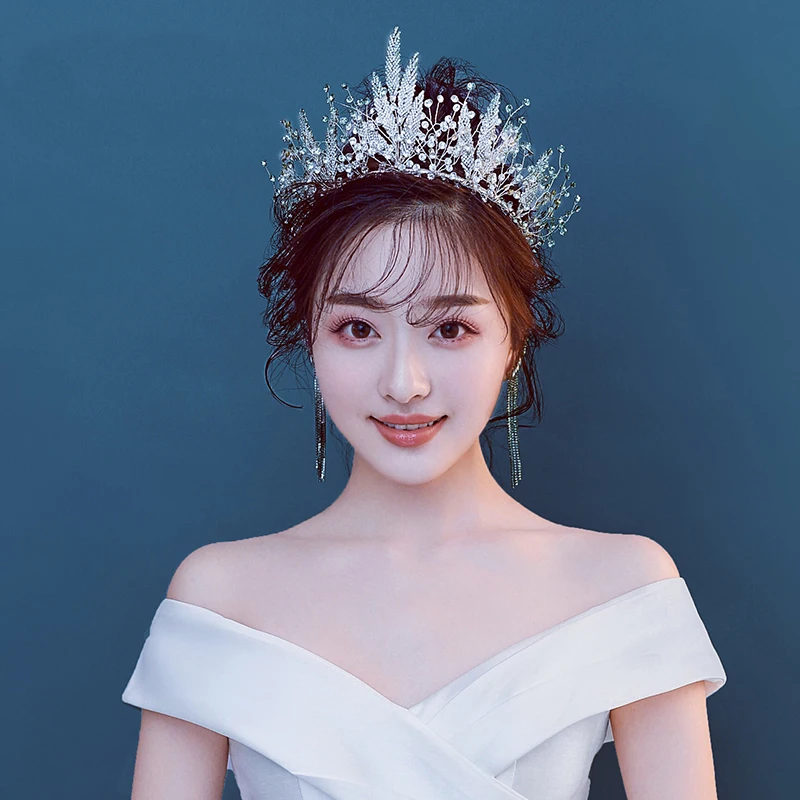 Himstory Handmade Crystal Rhinestones Tiaras Crowns Wedding Headband Headpiece Bridal Hair Piece Prom Pageant Accessories | Украшения и