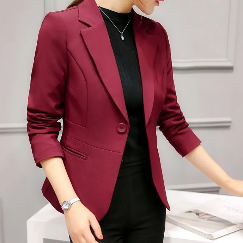 Женский блейзер с длинным рукавом Тонкий Блейзер женское однотонное пальто