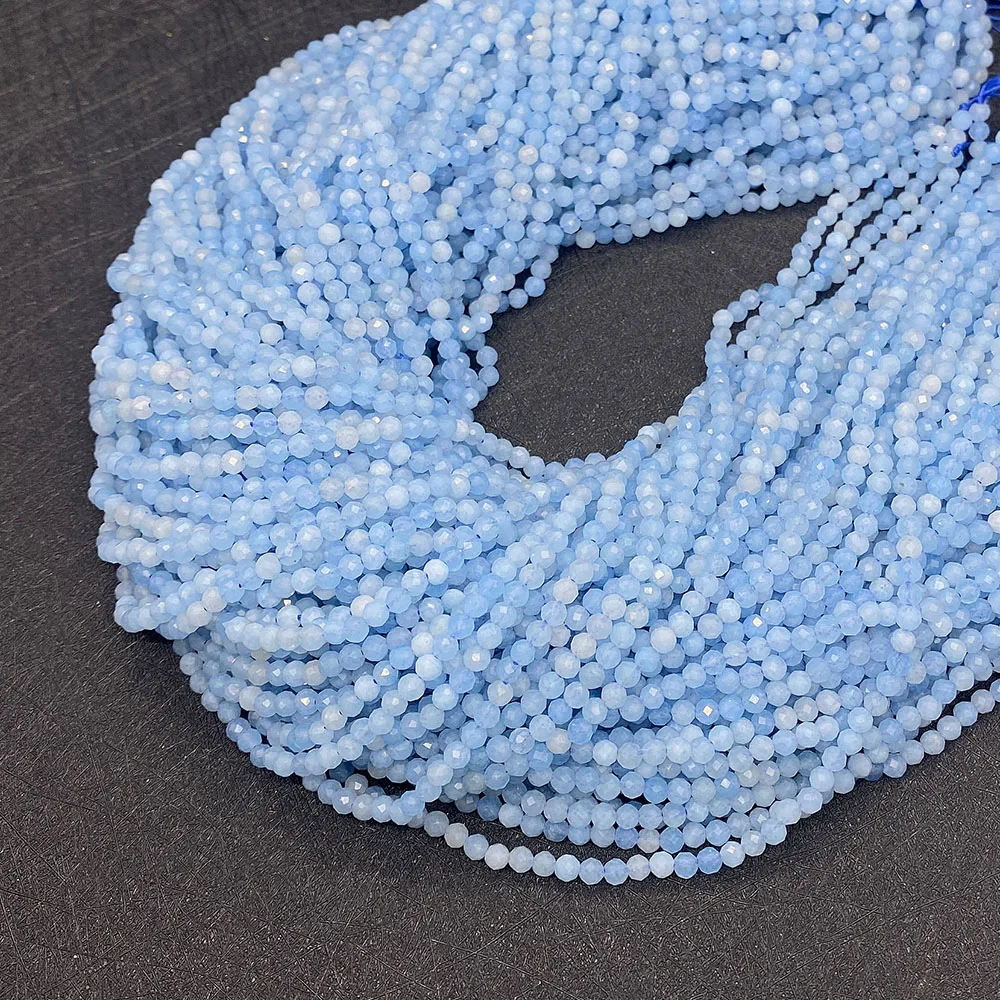 Бусины из натурального камня с аквамарином 2/3/4 мм | Украшения и аксессуары
