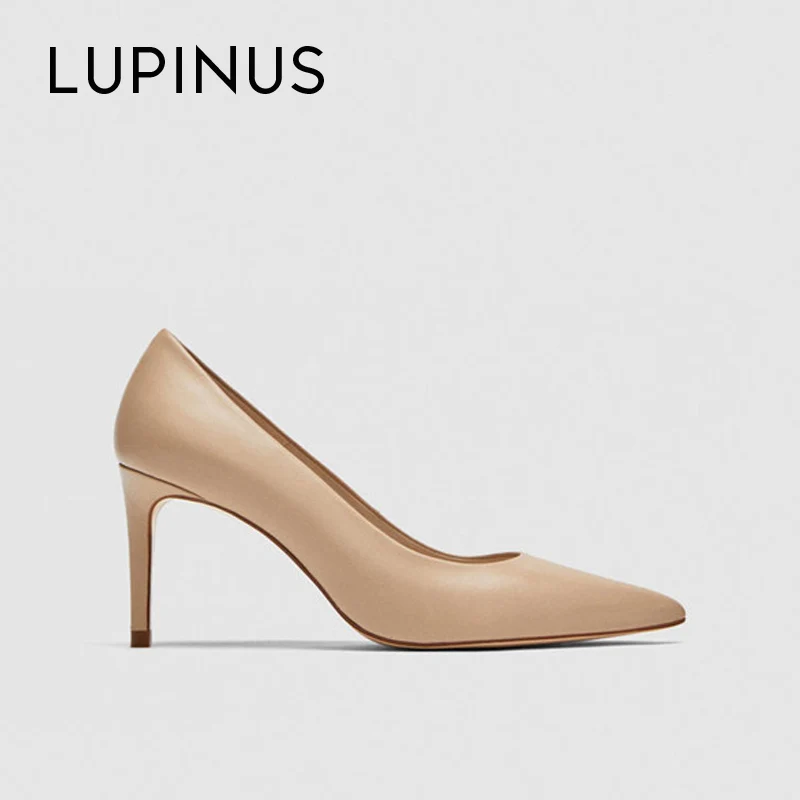 

LUPINUS 2022 New Classic Women High heels Fashion Office Women Shoe Solid Color Pointed Toe Commute Women Pumps Retro Work Shoes